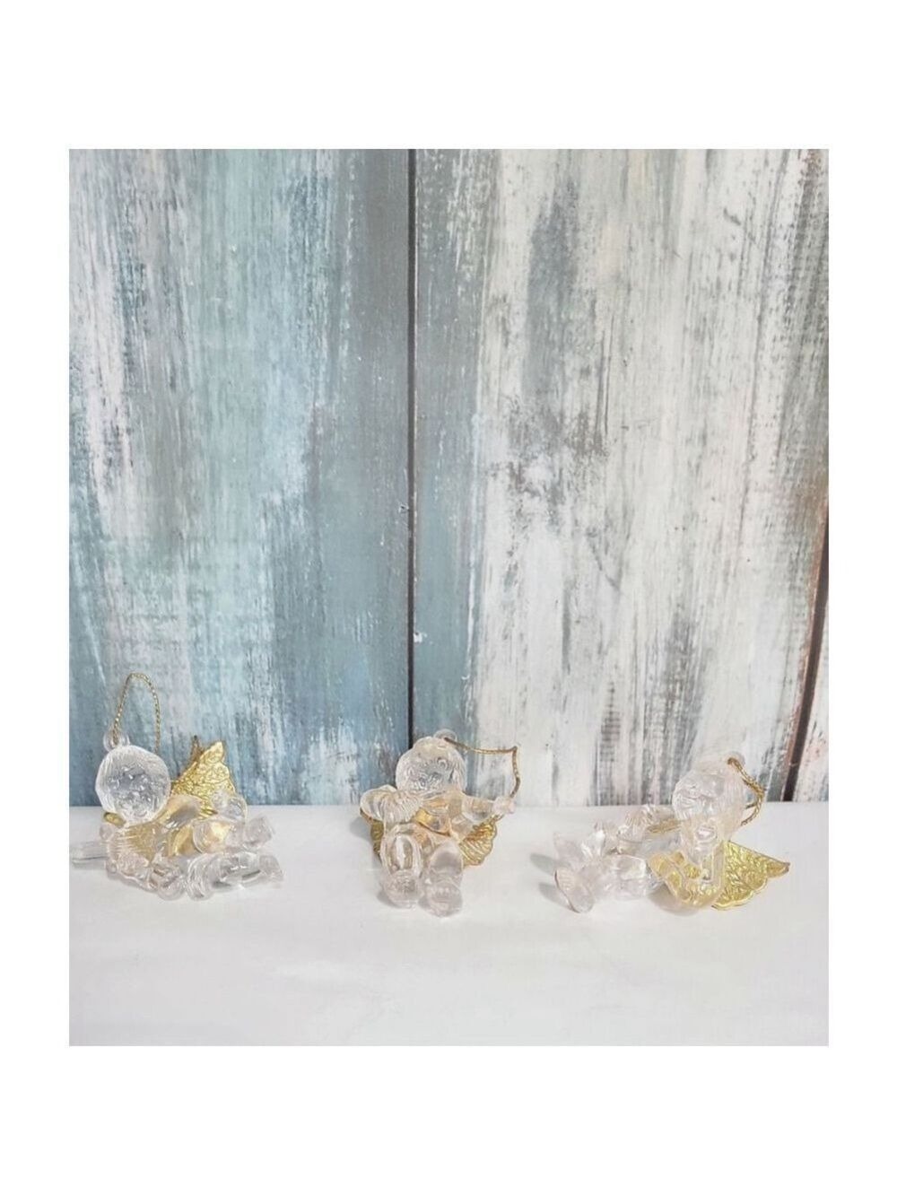 Vintage Acrylic Cherub Angel Ornaments